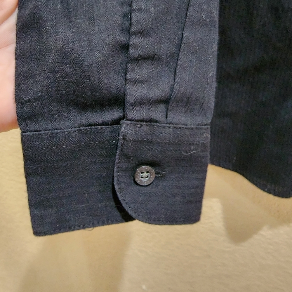 Chaps boys black button down dress shirt Size XS 6-7 - Picture 4 of 7